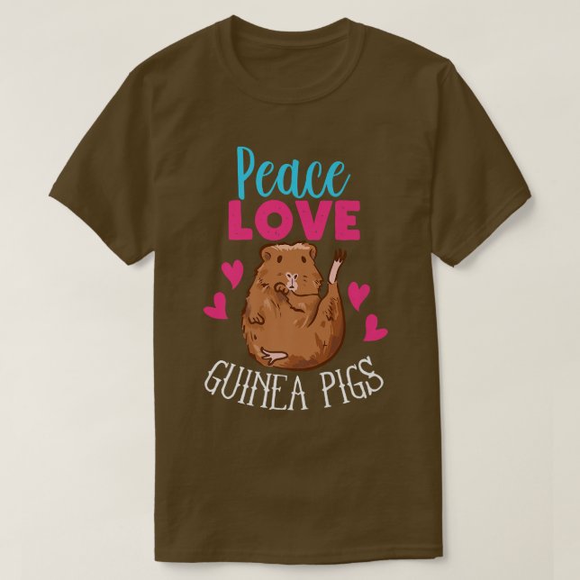 Camiseta Peace Love Guiné Pigs Premium (Frente do Design)