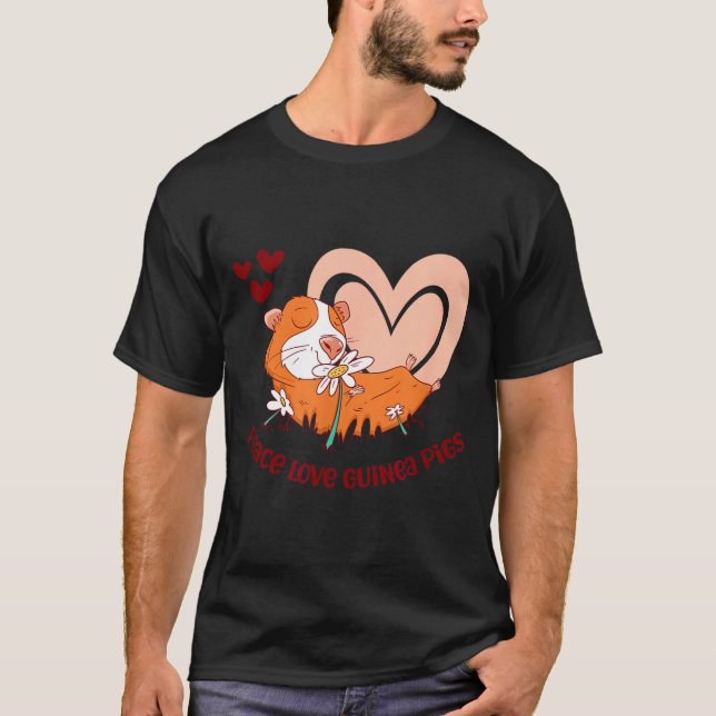 Camiseta Peace Love Guinea Gs Funny Saying For Guinea Gs Lo (Frente)