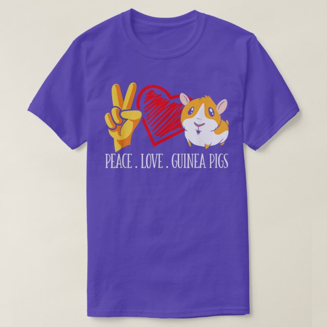 Camiseta Peace Love Guinea Pig Funny Guinea Pig  (Frente do Design)