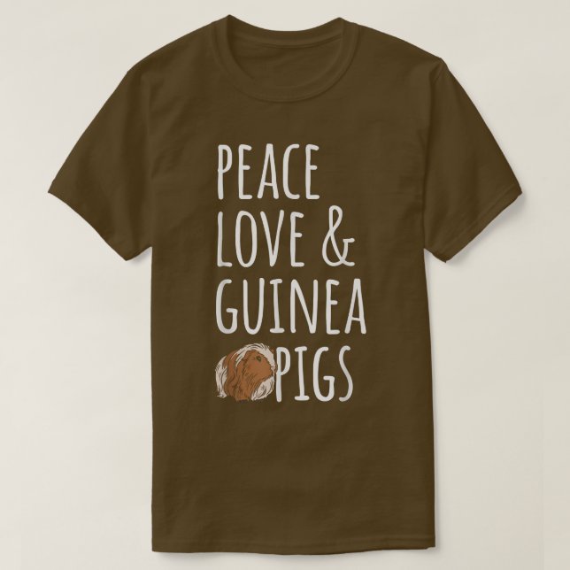 Camiseta Peace Love & Guinea Pigs  (Frente do Design)