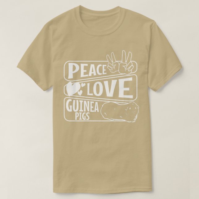 Camiseta Peace love guinea pigs69 (Frente do Design)