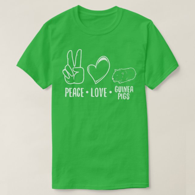 Camiseta Peace love guinea pigs 64 (Frente do Design)