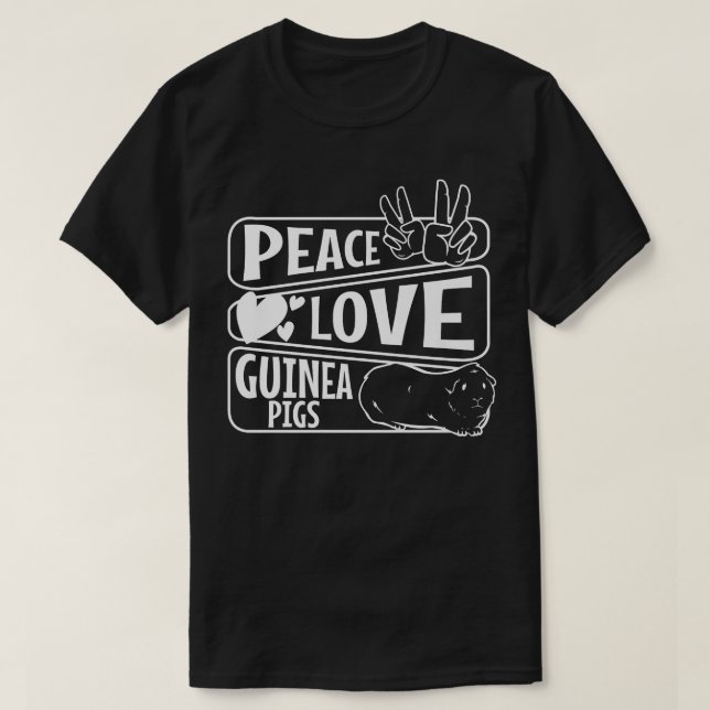 Camiseta Peace Love Guinea Pigs Premium4320  (Frente do Design)