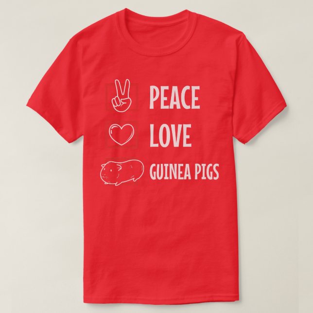 Camiseta Peace love guinea pigs Premium T-Shirt (Frente do Design)