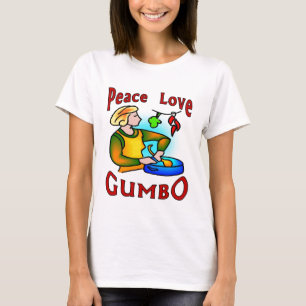 Camiseta Peace Love Gumbo