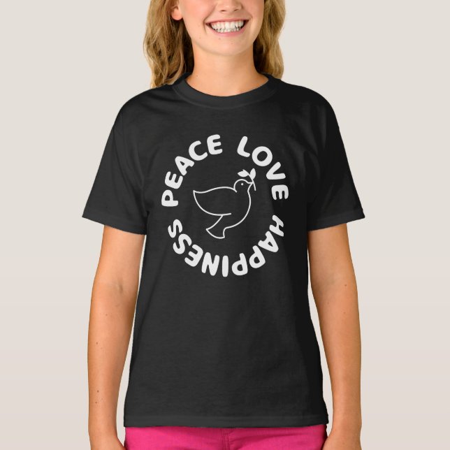 Camiseta PEACE LOVE HAPPINESS (Frente)
