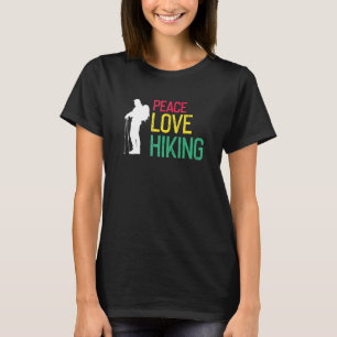 Camiseta PEACE LOVE HIKING Retro Fantástico Para Hiker Pres