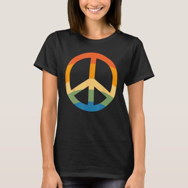 Camiseta Peace Love Hippie Costume Tie Dye 60s 70s (Frente)