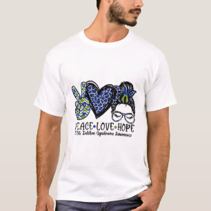 Camiseta Peace Love Hope 1p36 Deletion Syndrome Awarness M