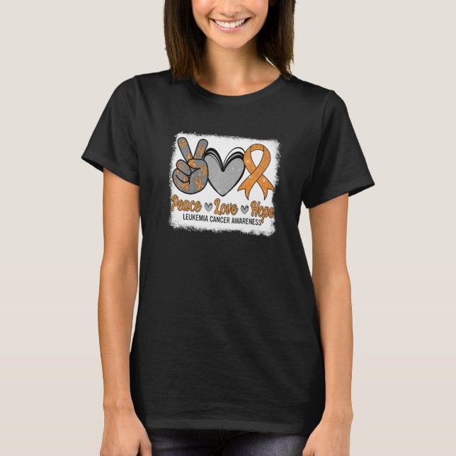 Camiseta Peace Love Hope Leukemia Awareness Month Warrior W (Frente)