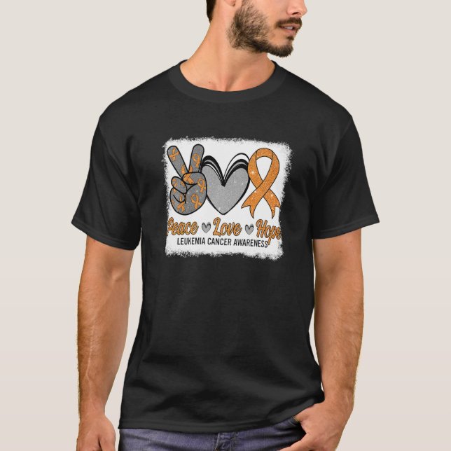 Camiseta Peace Love Hope Leukemia Awareness Month Warrior W (Frente)