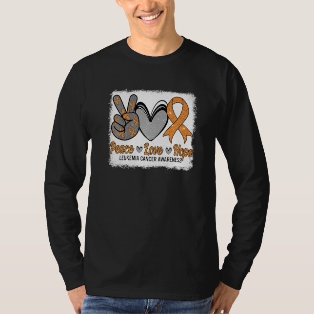Camiseta Peace Love Hope Leukemia Awareness Month Warrior W (Frente)