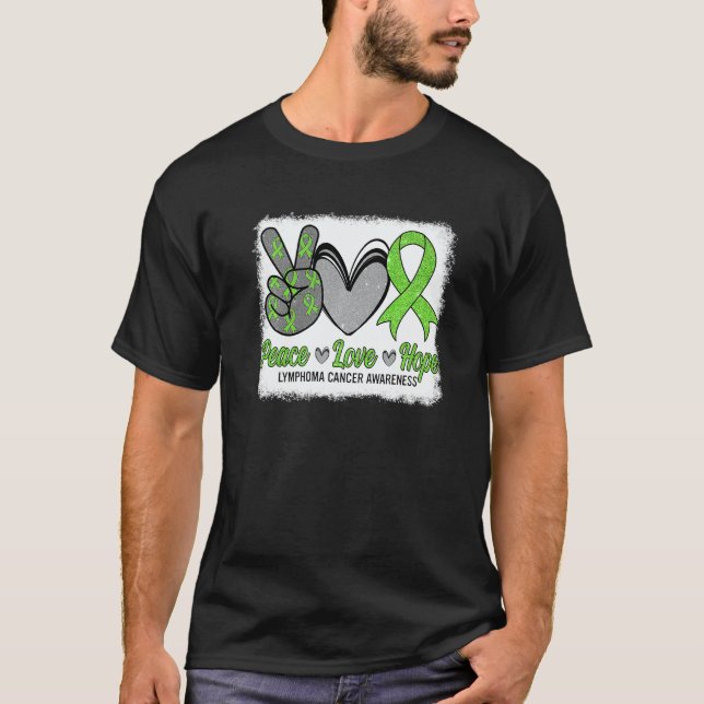 Camiseta Peace Love Hope Lymphoma Awareness Month Warrior W (Frente)