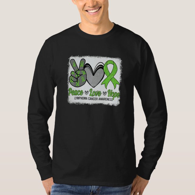 Camiseta Peace Love Hope Lymphoma Awareness Month Warrior W (Frente)
