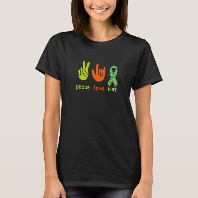Camiseta Peace Love Hope  Mental Health Awareness (Frente)