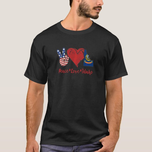 Camiseta Peace Love Idaho (Frente)