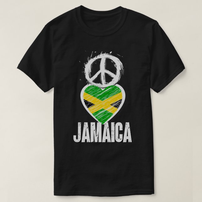 Camiseta Peace Love Jamaica (Frente do Design)
