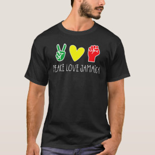 Camiseta Peace Love Jamaica Jamaican Flag Caribe