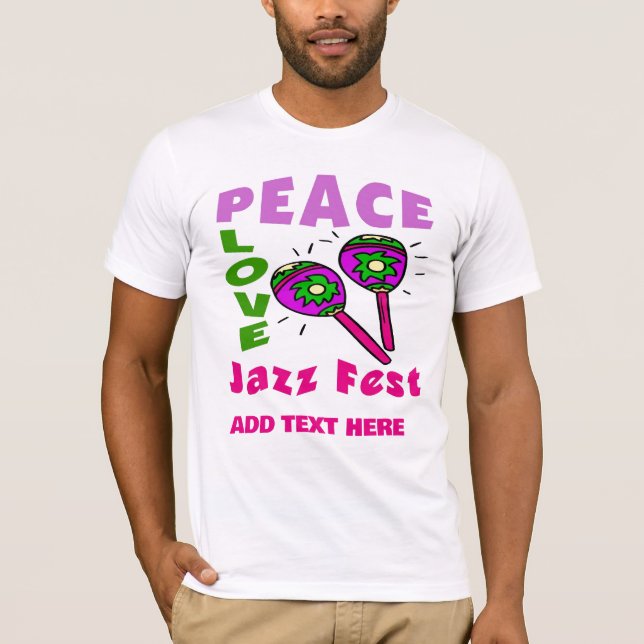 Camiseta Peace Love Jazz Fest (Frente)