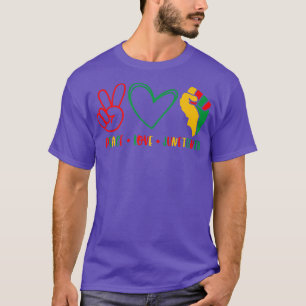 Camiseta Peace Love Juneteenth Black Pride Freedom Independ