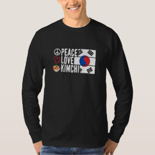 Camiseta Peace Love Kimchi South Asian Comida Cuisine Corea