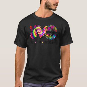 Camiseta Peace Love Kindergarten Professora Tie Dye Kinder