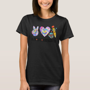 Camiseta Peace Love Kindergarten Tie Dye Cute Back To Schoo