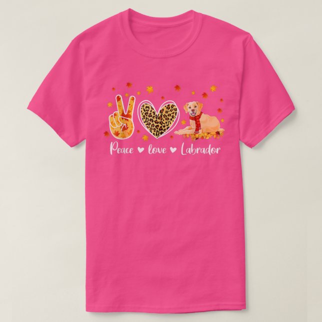 Camiseta Peace Love Labrador Retriever Funny Fall Leaves Th (Frente do Design)
