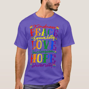 Camiseta Peace Love Lgbt Inclusão Igualdade Diversidade Hum