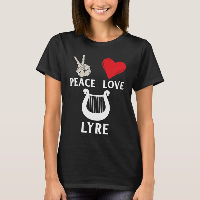 Camiseta Peace Love Lyre French Horn Lyre Instrument Lyre P (Frente)