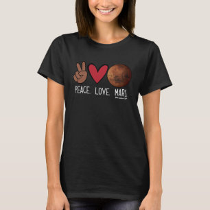 Camiseta Peace Love Mars Black Peace Sign Occupy Black