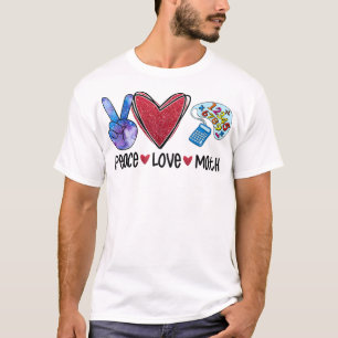 Camiseta Peace Love Math Engraçado Professor