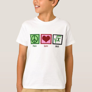 Camiseta Peace Love Math Kids