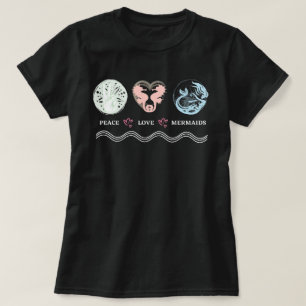 Camiseta Peace Love Mermaids Artsy T-Shirt