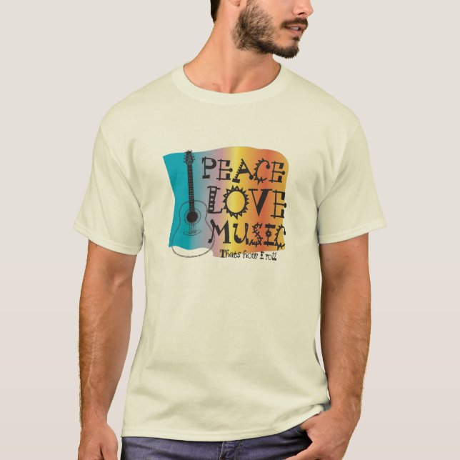 Camiseta Peace Love Music (Frente)