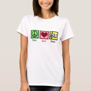 Camiseta Peace Love Music