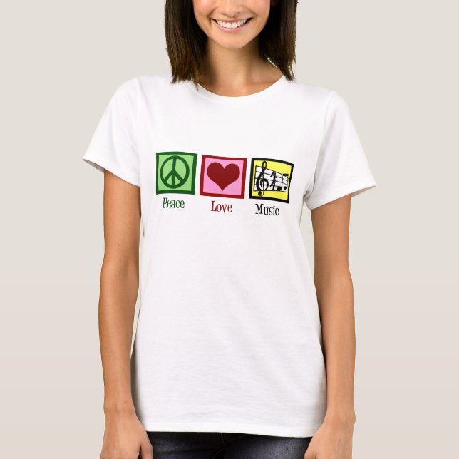 Camiseta Peace Love Music (Frente)