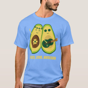 Camiseta Peace, love, music, avocado - flower children sing