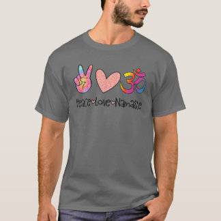 Camiseta Peace Love Namaste, Yoga Lover, Meditação