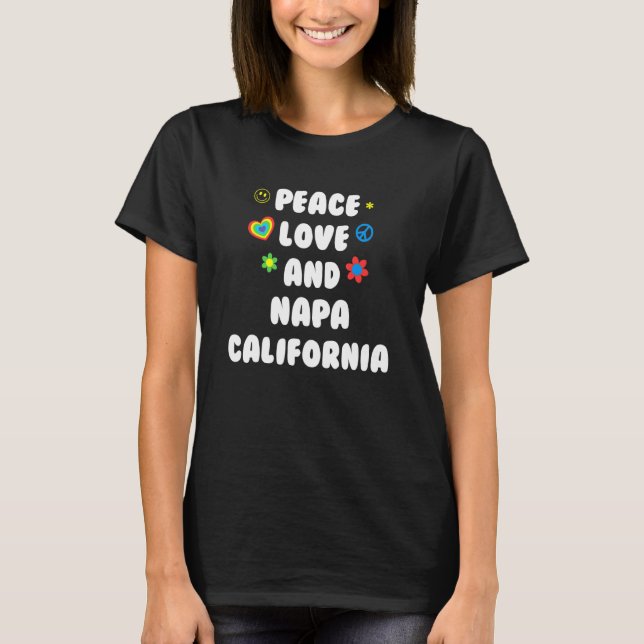 Camiseta Peace Love Napa California Patriotic Ca Patriotism (Frente)