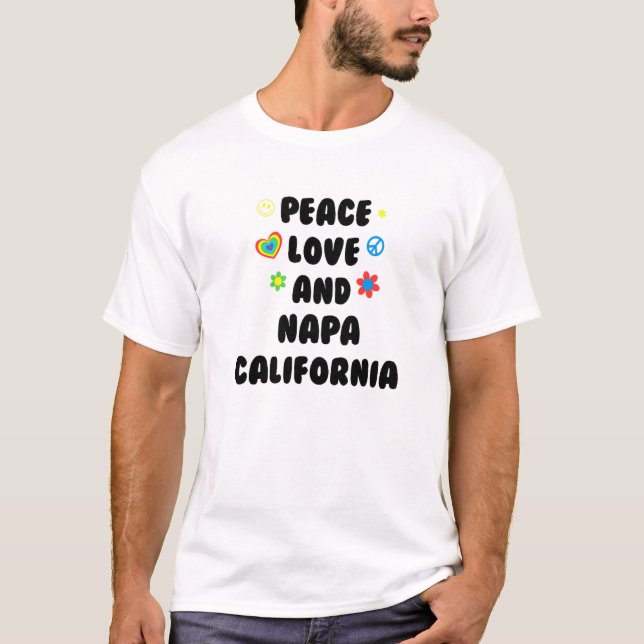 Camiseta Peace Love Napa California Patriotic Ca Patriotism (Frente)