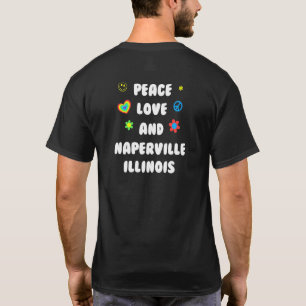 Camiseta Peace Love Naperville Illinois Patriótico Il Patri
