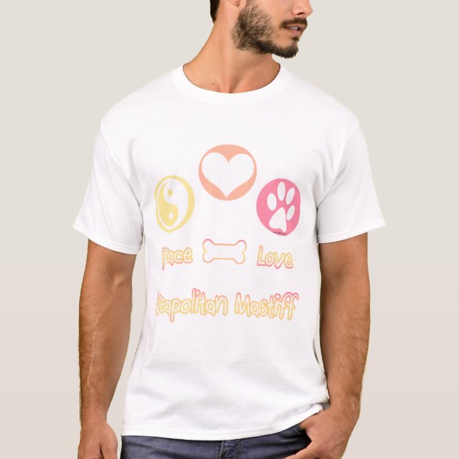 Camiseta Peace Love Neapolitan Mastiff (Frente)