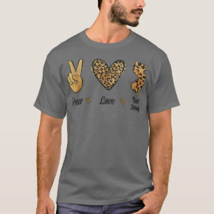 Camiseta Peace Love New Jersey Lepard Flag Map Souvenirs M