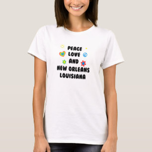Camiseta Peace Love New Orleans Louisiana Patriotic La Patr