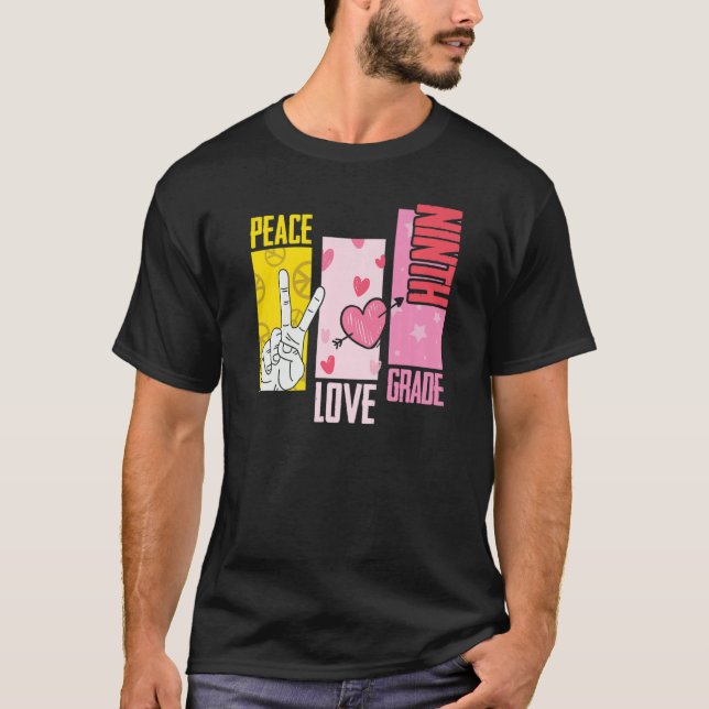 Camiseta Peace Love Nono Grau 1 Equipe do Dia da Escola 9º  (Frente)