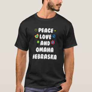 Camiseta Peace Love Omaha Patriotic Ne Patriotismo