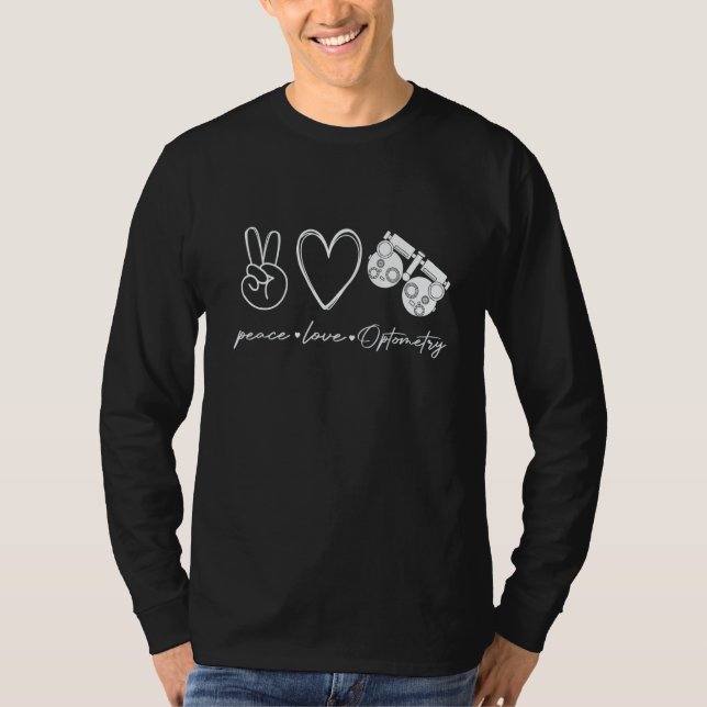 Camiseta Peace Love Optometry Leopard Optometrist Optician  (Frente)