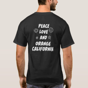 Camiseta Peace Love Orange California Ca Residente Orange C
