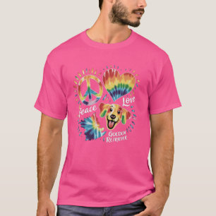 Camiseta Peace Love Ouro Retriever - Pet Dog Owner Canine